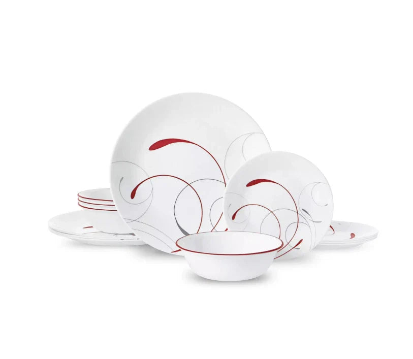 12 piece Vitrelle Glass Splendor Round Dinnerware Set Service for 4