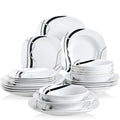 FIONA Dinnerware Set 24Pc Porcelain Tableware PlateBowl Set Service for 6