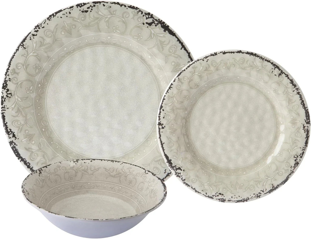 Dinnerware Sets, Service for 4. Unbreakable Dishes. Scratch Resistant M
